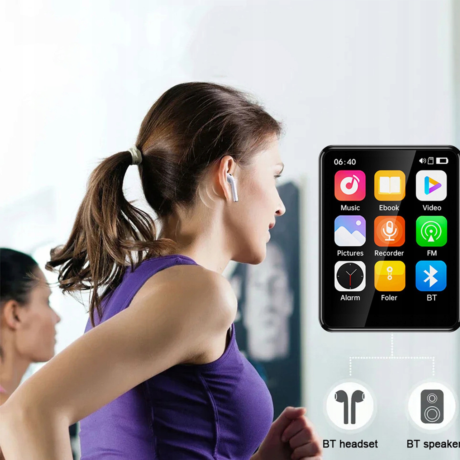 ODTWARZACZ MUZYCZNY HIFI MP3 MP4 16GB BLUETOOTH 5.3 FM RADIO POLSKI MENU Marka Arhatreya