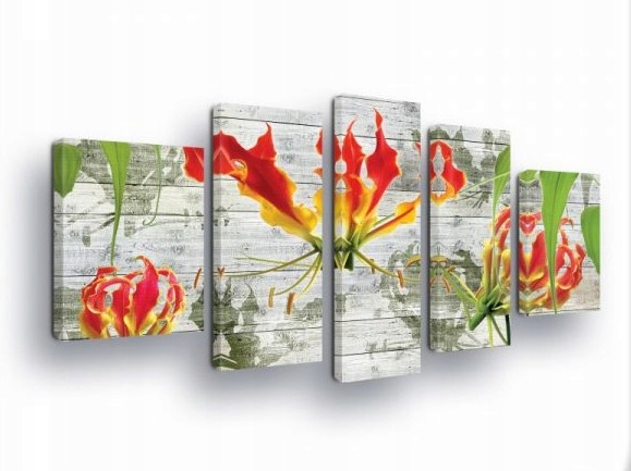 Obraz 170x100 Kvet Glorioza ľalia ohňa exotické kvety červená žltá