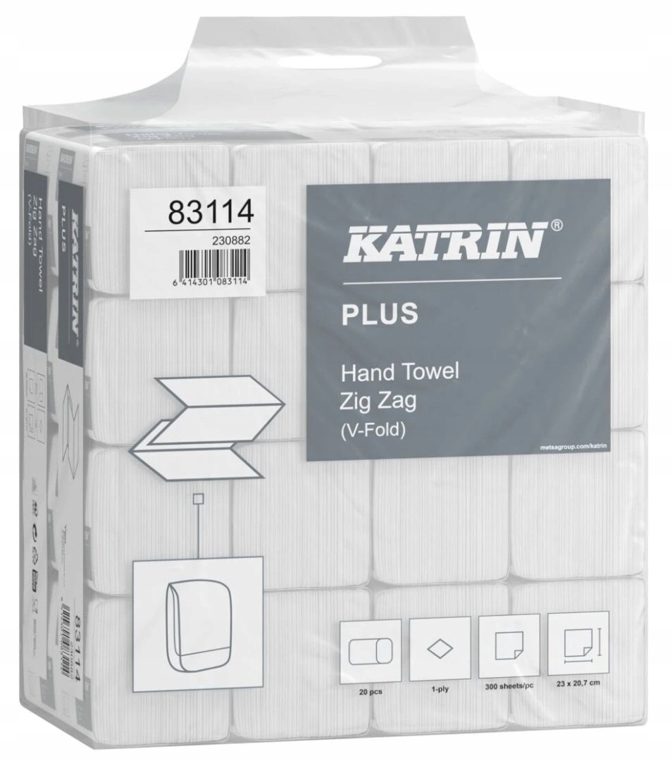 Levně Ručník papírový skládaný Katrin Plus Zz, Handy Pack, 1 vrstva, 6000ks