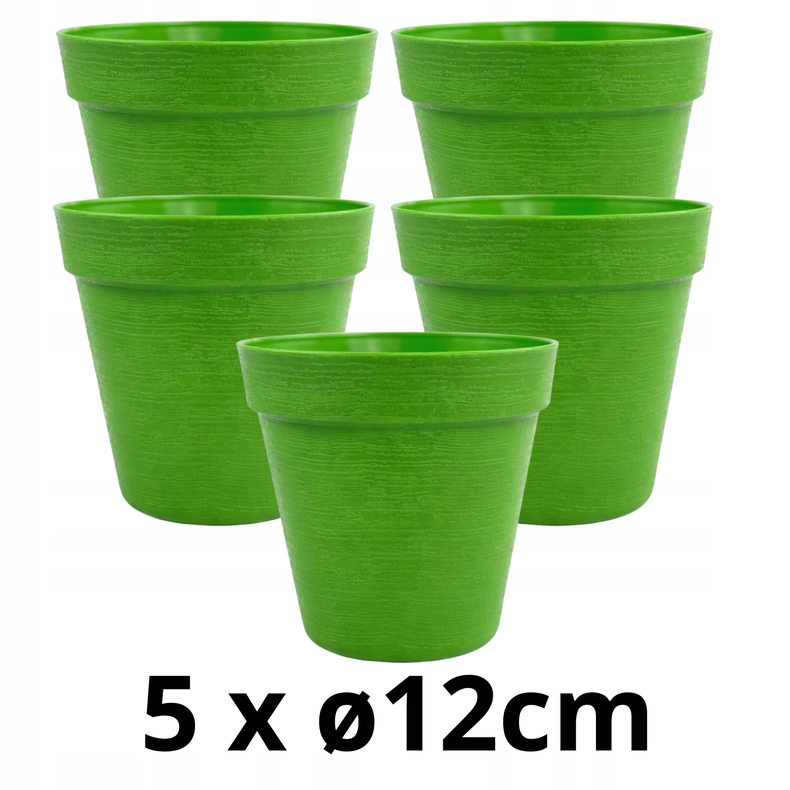 5 X Doniczka w Stylu LOFT 12 cm, 740ml, Eko, UV Odporna, Zielony 2