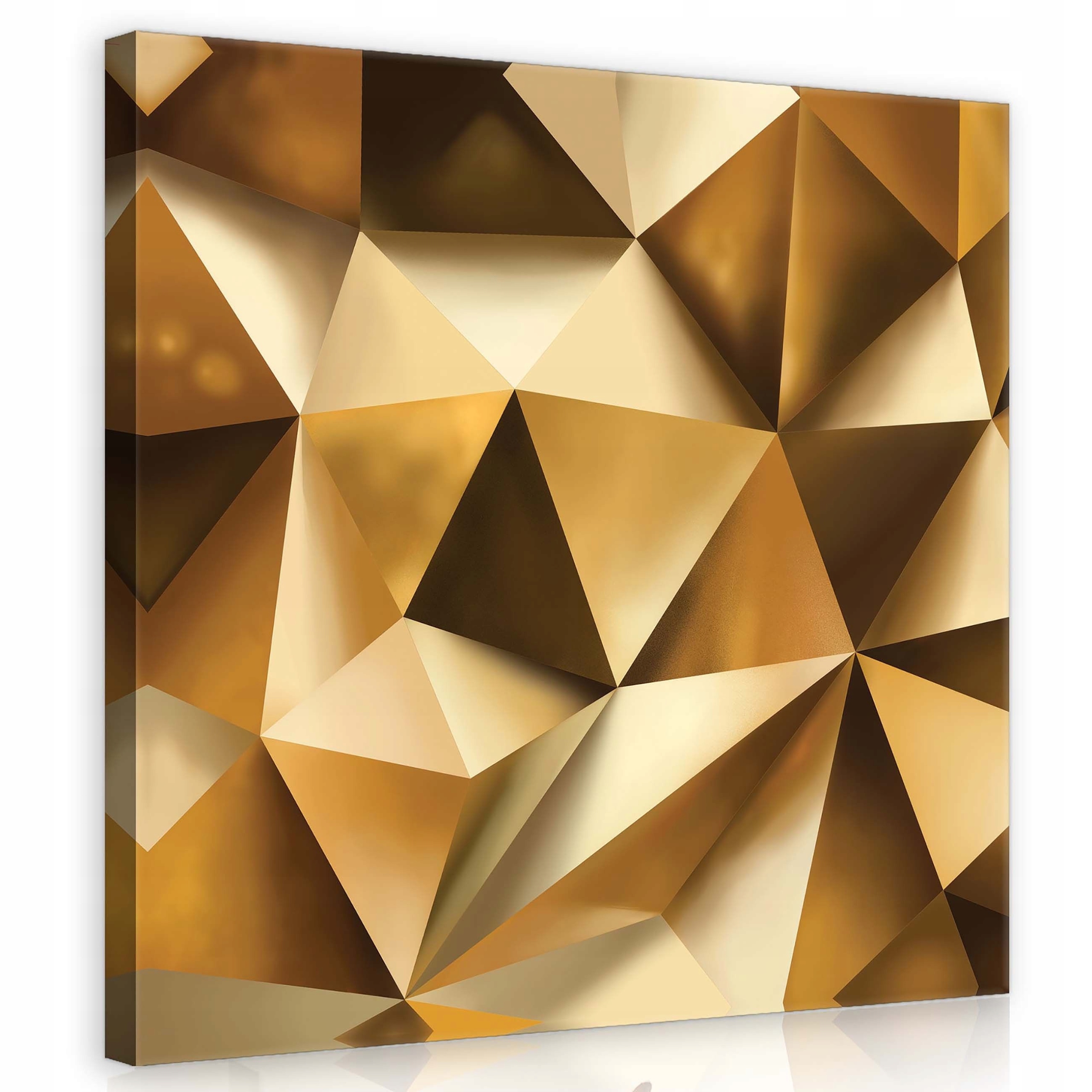 Obraz 80x80 Zlatý geometrický trojúhelník Luxusní abstrakce do moderny