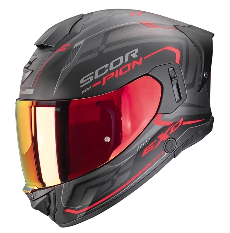 Scorpion EXO-530 Air Slope Matt Black Red integrálna prilba s mixom M