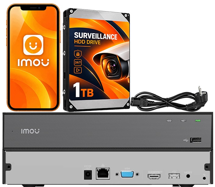Ip rekordér 18ch Imou NVR-N118-8A0E-P Uhd 4K Aplikace Hdd 1TB