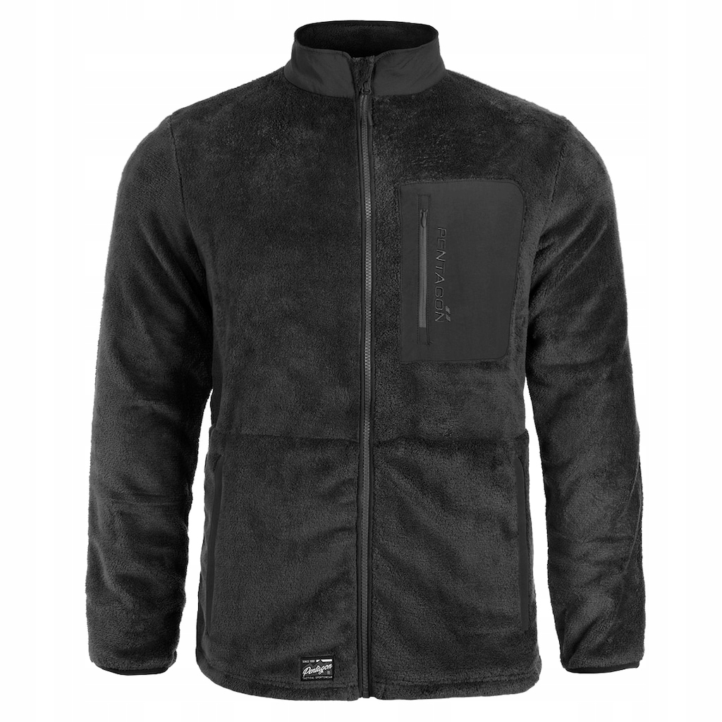 Fleecová Mikina Mikina fleecová Pentagon Grizzly Full Zip Černá XXL