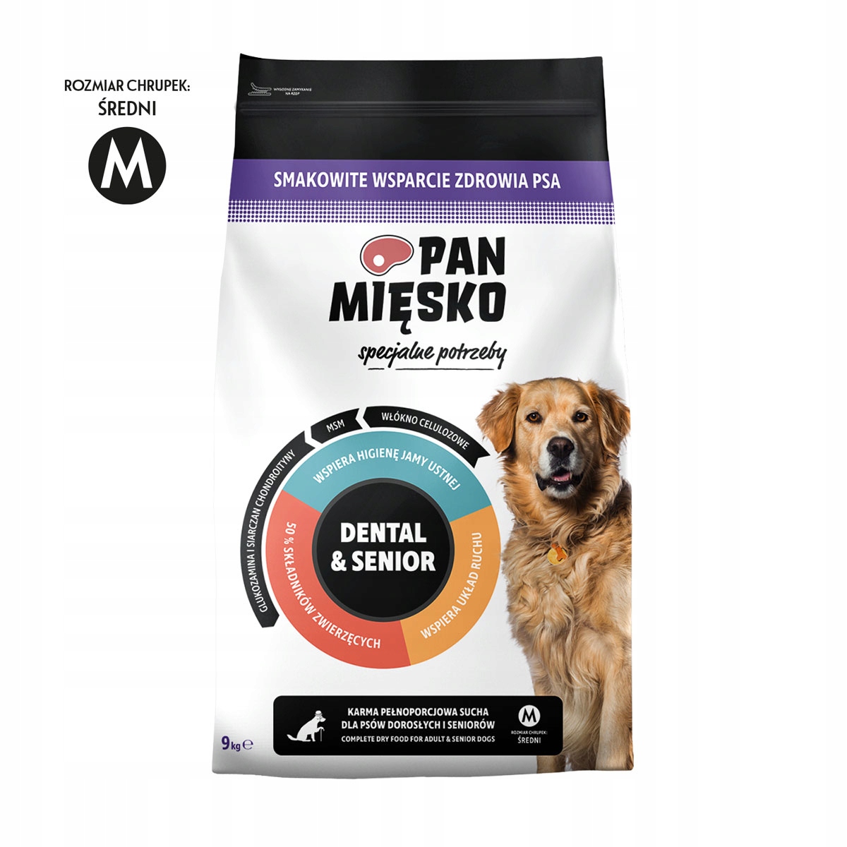 Levně Pan Mięsko Dental Senior 9 kg ústní hygiena podpora pohybového aparátu 9 kg