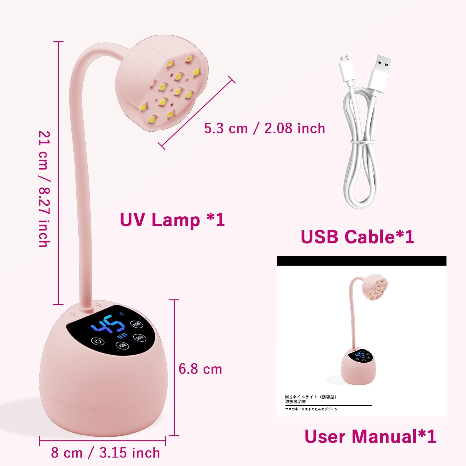 CGBE Mini Lampa UV Do Paznokci Z Auto-Sensorem LCD 36W 12 LED Do Żelu — miniatura 7