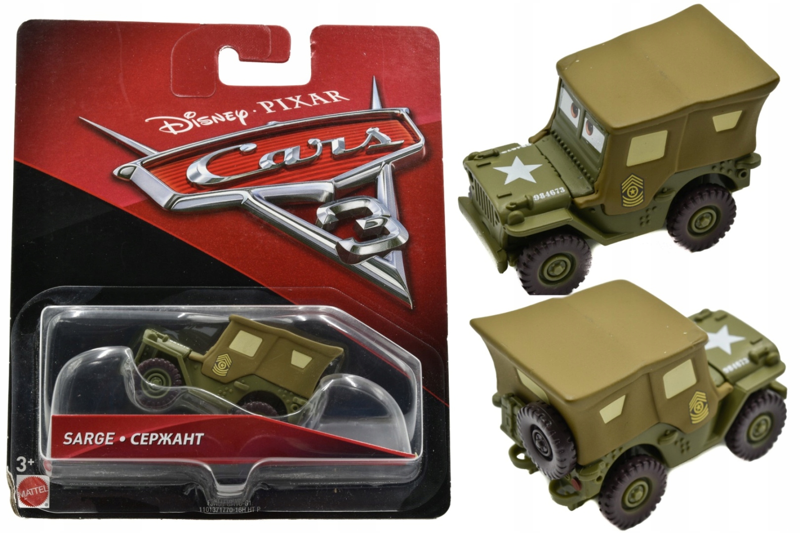 

Cars Auta Metalowe Auto Jeep Sarge Disney Mattel