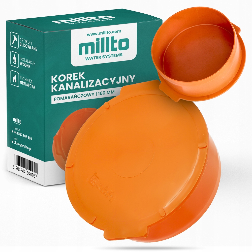 

Korek kanalizacyjny 160 pomarańczowy zaślepka