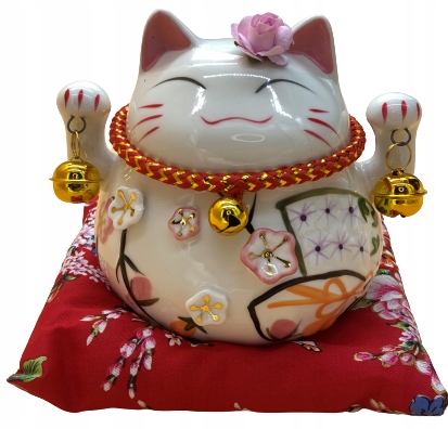 

Skarbonka Kot Maneki-Neko Szczęścia Porcelana 12cm