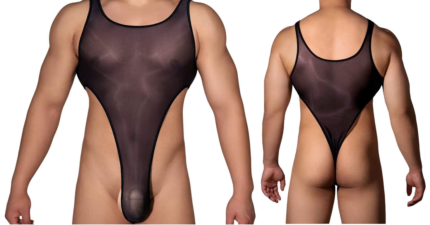 Pánské průhledné body ze síťoviny Tanga