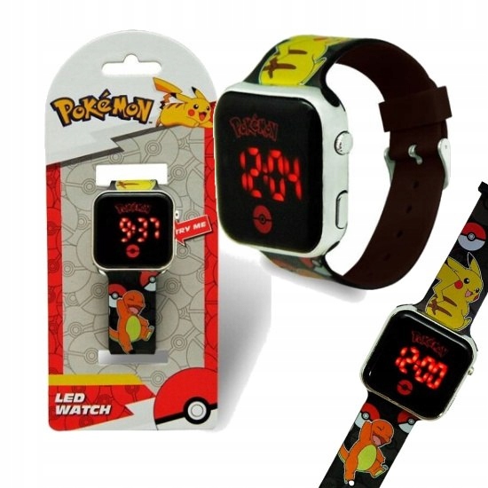 Zegarek cyfrowy LED na rękę POKEMON z kalendarzem dla dzieci