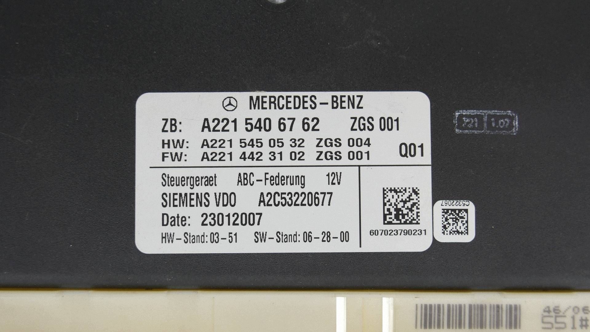 modulo Della sospensione ABC MERCEDES W212 W216 A2215406762