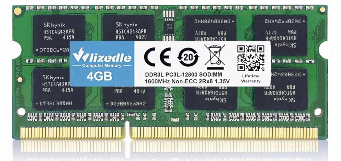 Pamięć Ram 4GB DDR3/DDR3L Wlizedle Pamięć Do Laptopa Zielona 1600 Mhz