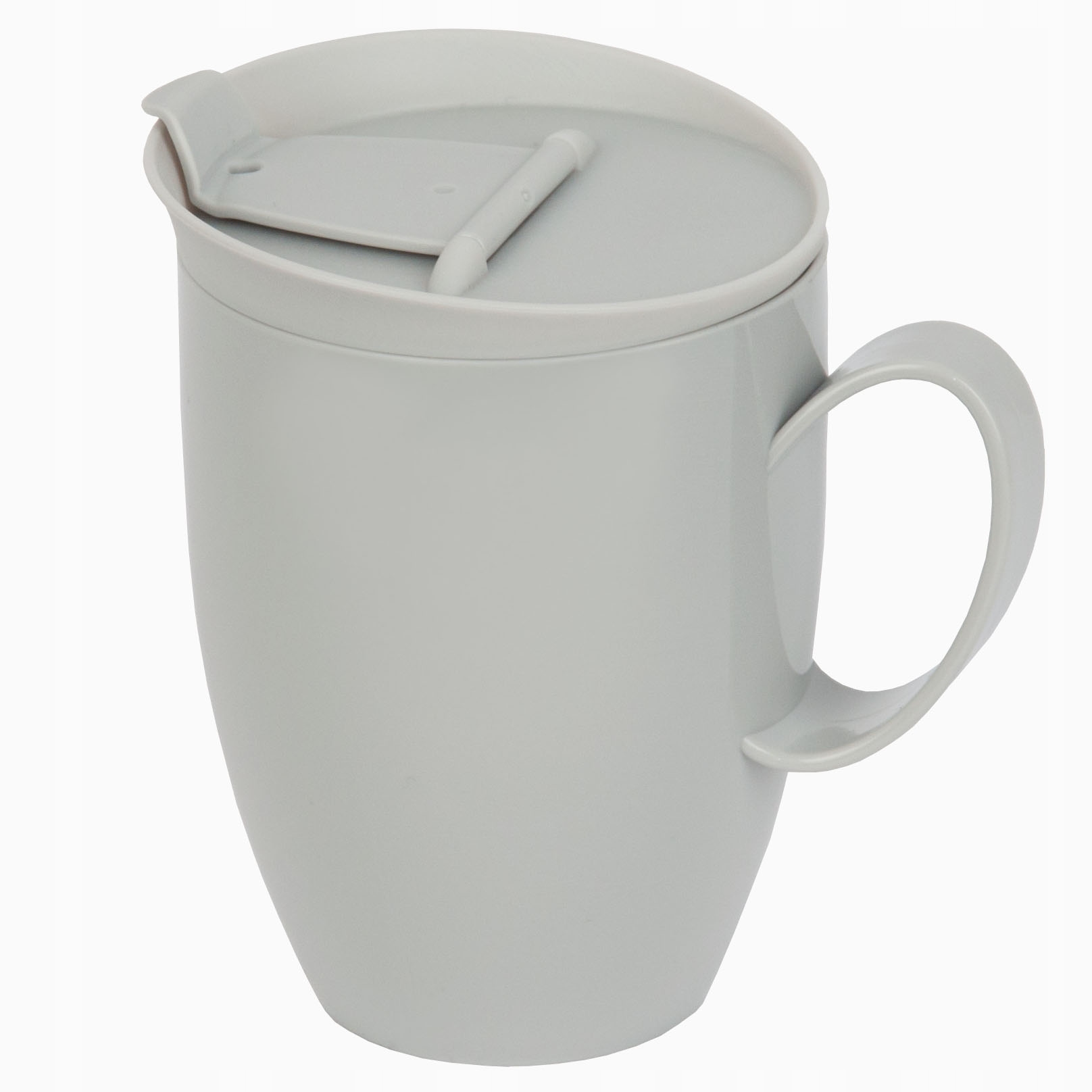 Kubek z uchem i pokrywką 450 ml wielorazowy szary
