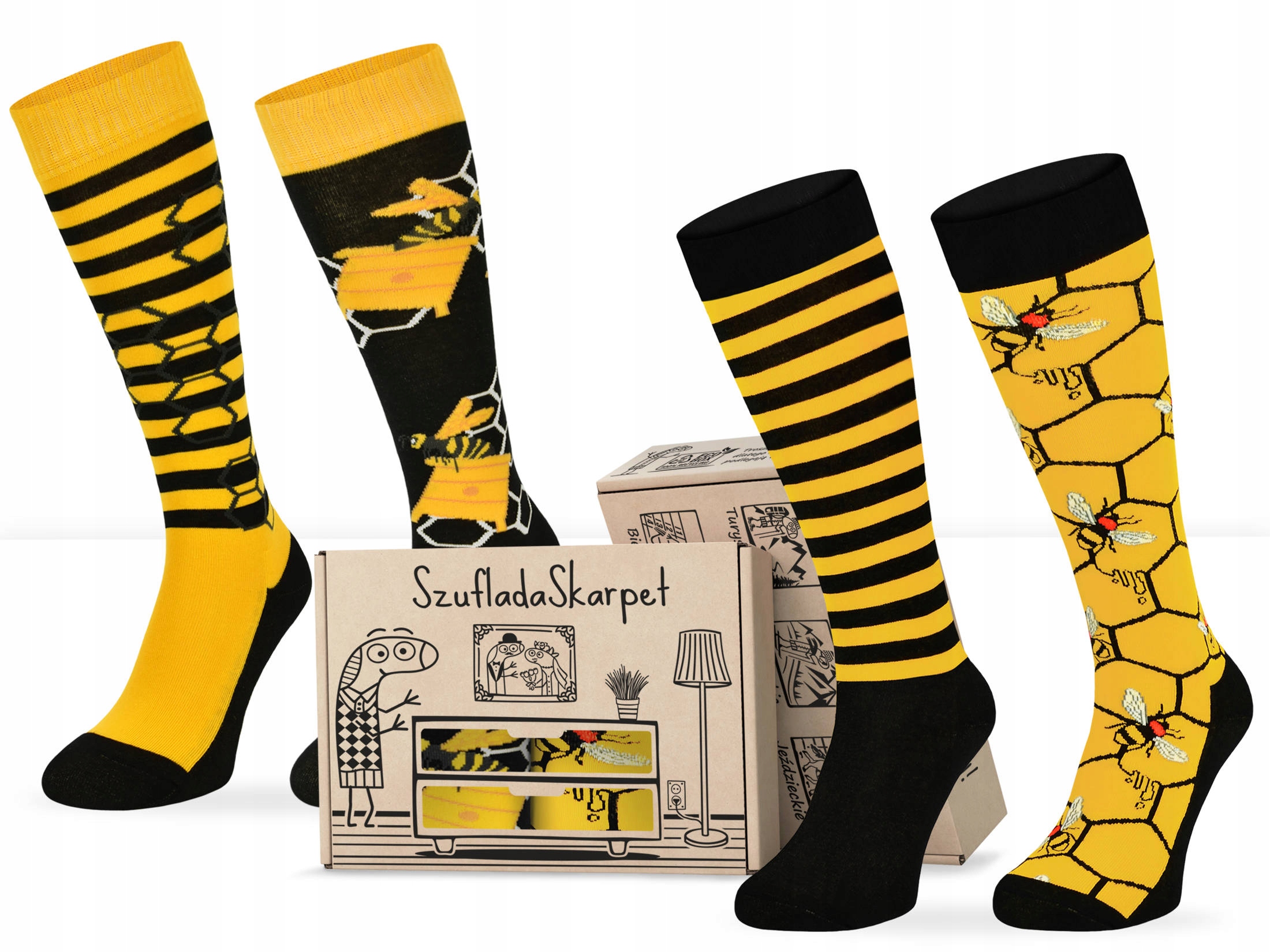 Wesołe podkolanówki jeździeckie w pudełku