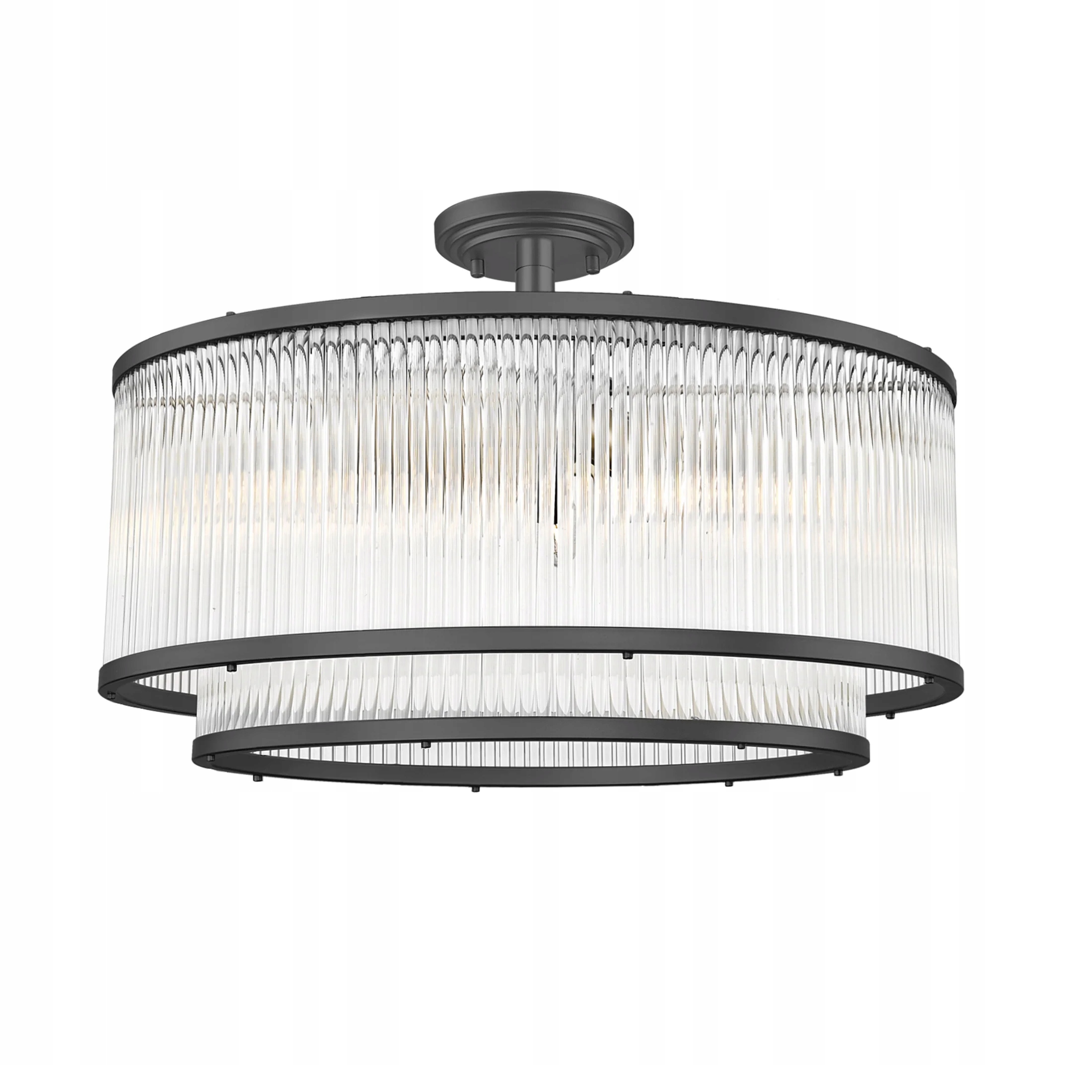 Stropná lampa Art Deco Zuma Line Sergio 6xE14, čierna/sklo