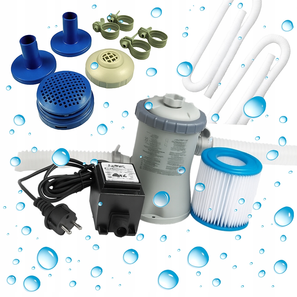 Zestaw Pompa Filtrująca Do Basenów Ogrodowych Transformator 12V 1250 l/h