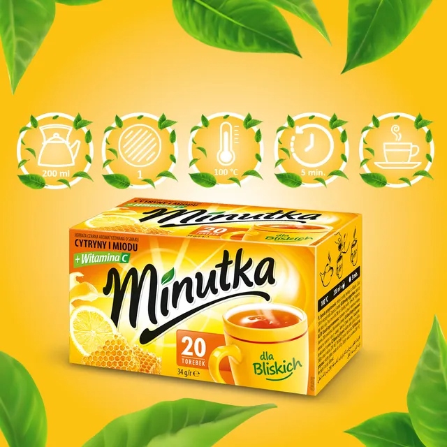 Levně 12 x Černý čaj Minutka s medem a vit. C, 20 sáčků