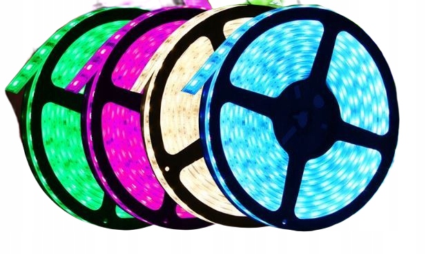 Led pásek 5050 300 Smd Rgb barevný, bílý, IP68 5 m