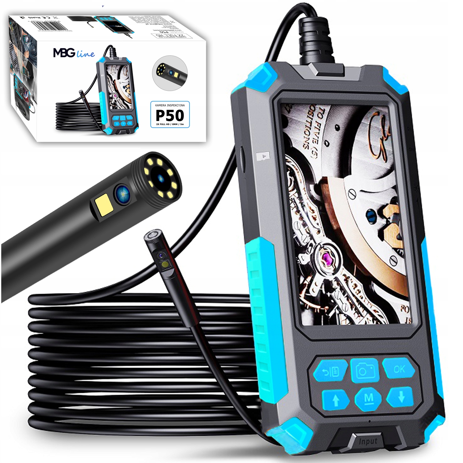

Kamera Inspekcyjna Duo Endoskop 5M 9LED 2xFULL Hd