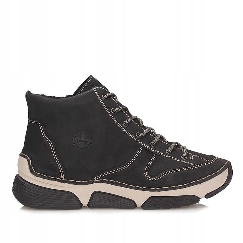 Pohodlné černé dámské kotníkové boty Rieker 45906-00