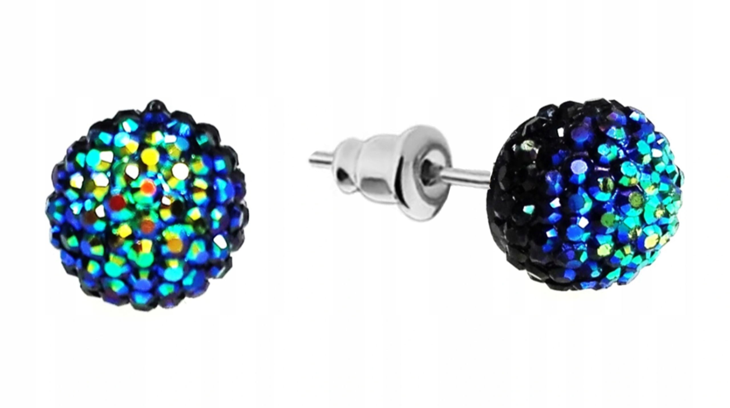 

Kolczyki kule kryształkowe 8 mm czarny ab