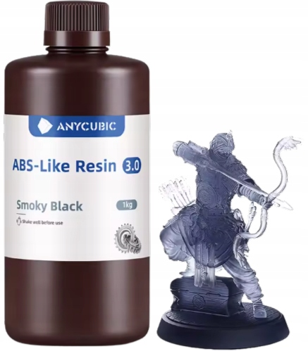 Uv pryskyřice Anycubic ABS-Like 3.0 Smoky Black černá 1 kg 1 l pro 3D tiskárnu