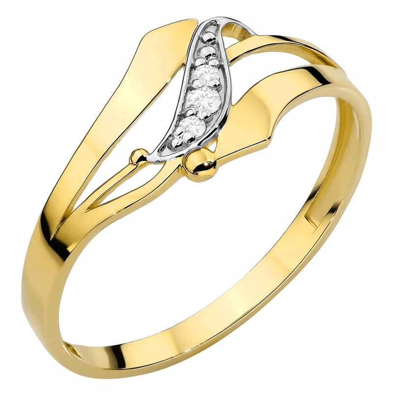 Zlatý Prstýnek Snubní Prstýnek 585 Široký Falka s 8k zirkony vel. 11