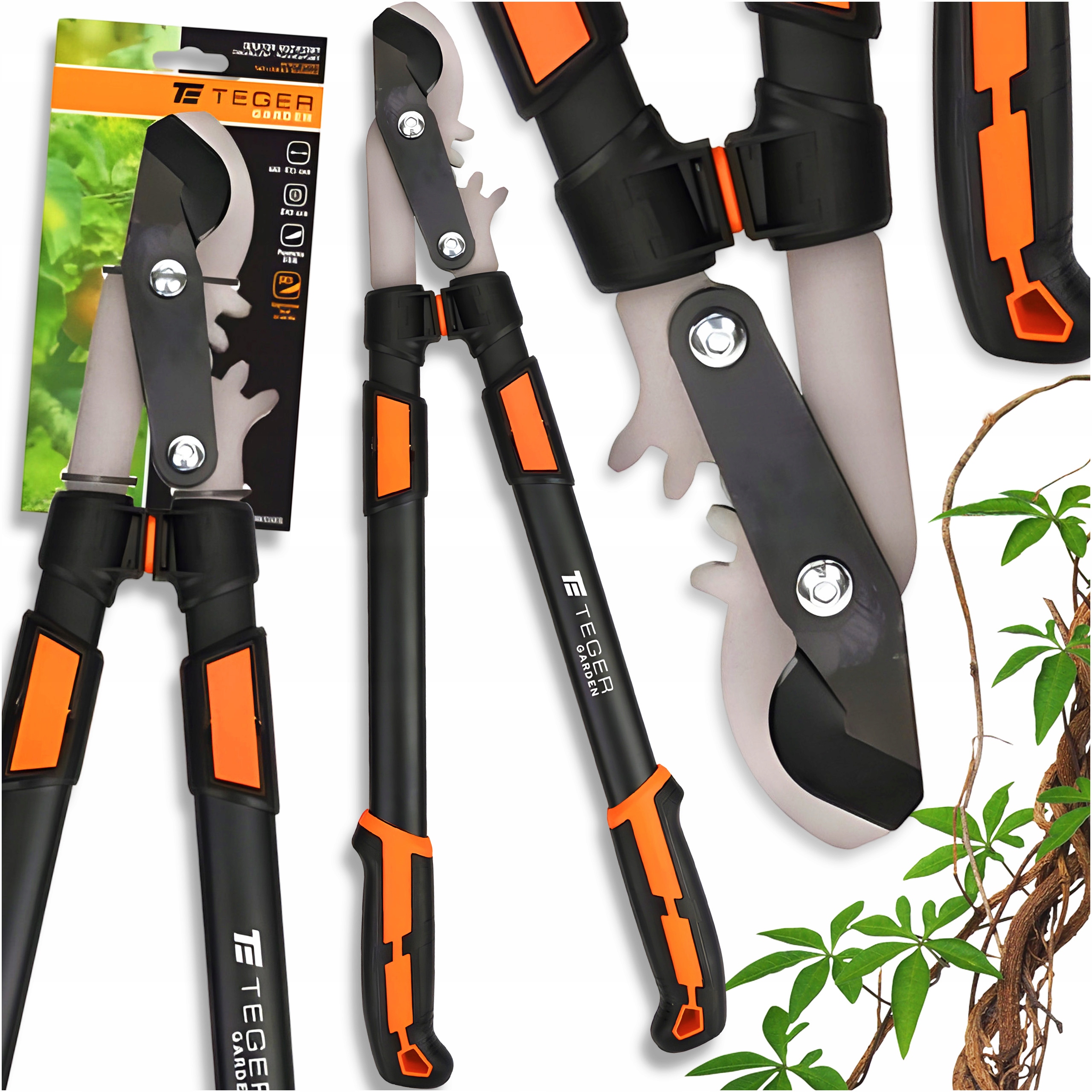 Sekator nożycowy dwuręczny teleskopowy Teger