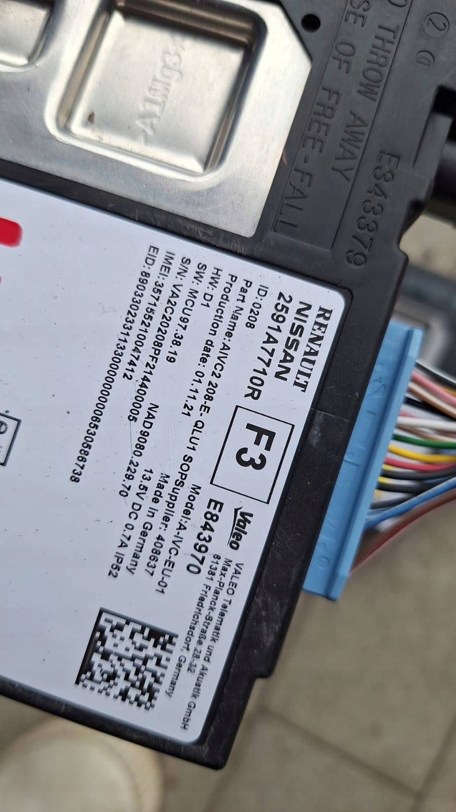 Module Unité de contrôle RADIA RENAULT MEGANE V E-TECH 2591A7710R