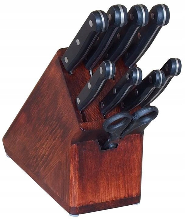 Blok s 8 nožmi Trend a nožnicami, buk