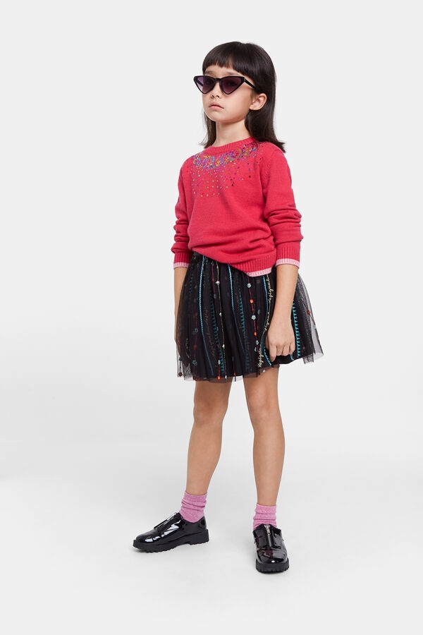 DESIGUAL CZARNA SPÓDNICA HAFTY (9-10L) Marka Desigual