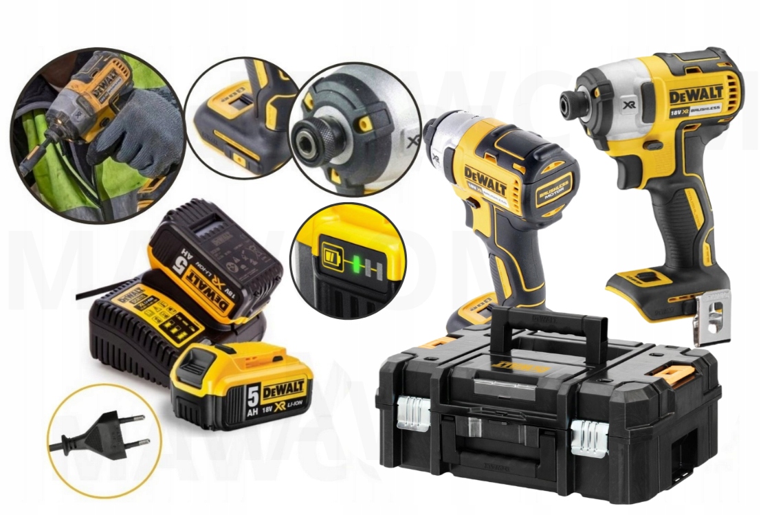 Zakrętarka Udarowa 2x5.0Ah DCF887P2 DeWalt akumulatorowa ładowarka walizka