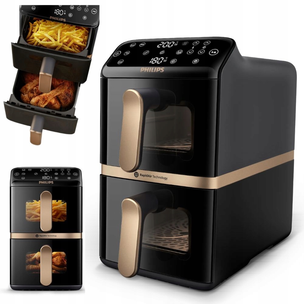 Beztuková fritéza s dvoma košíkmi Philips Ovi Airfryer 10 l NA462/70