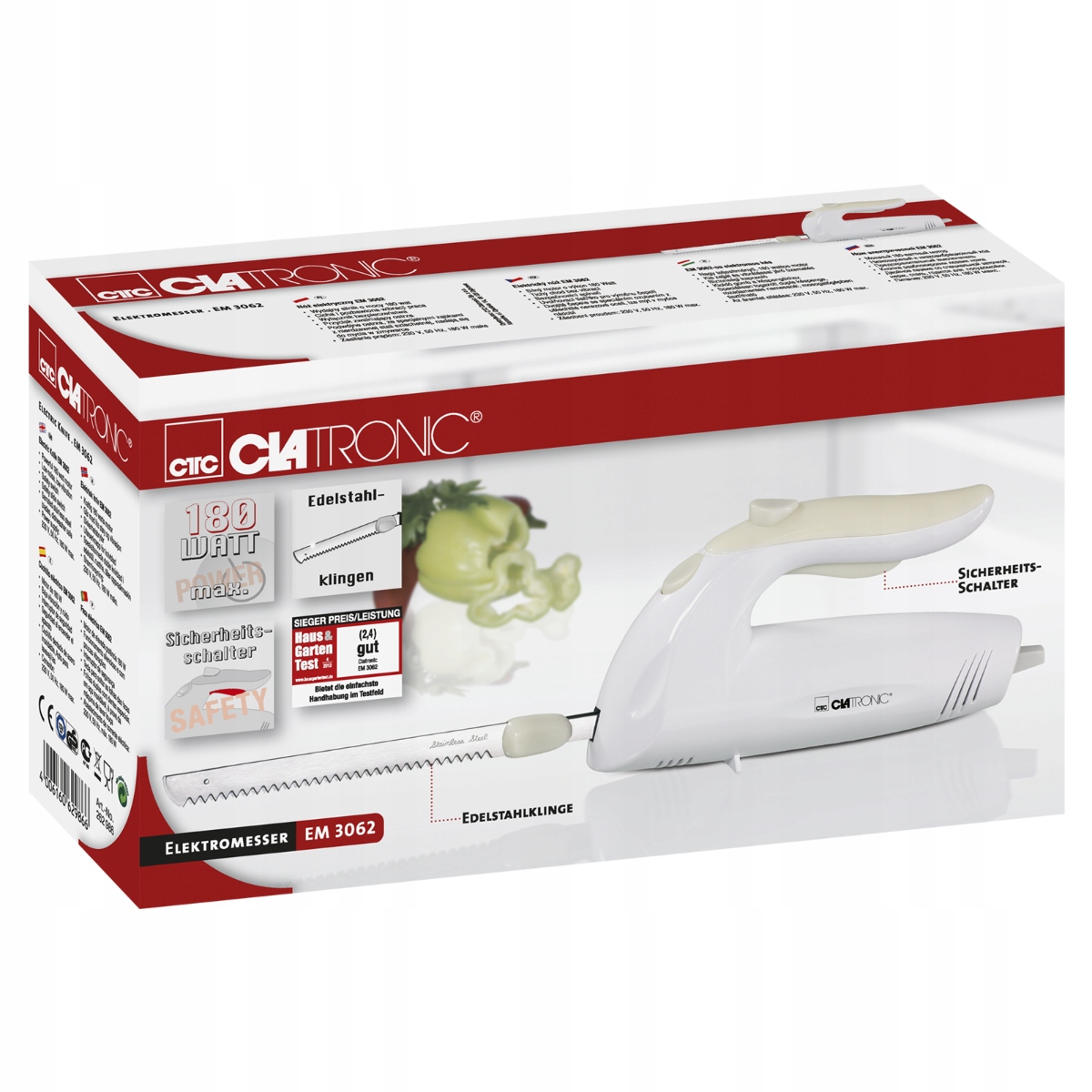 NÓŻ ELEKTRYCZNY CHLEB KEBABA GYROSA CLATRONIC EM30 Marka Clatronic