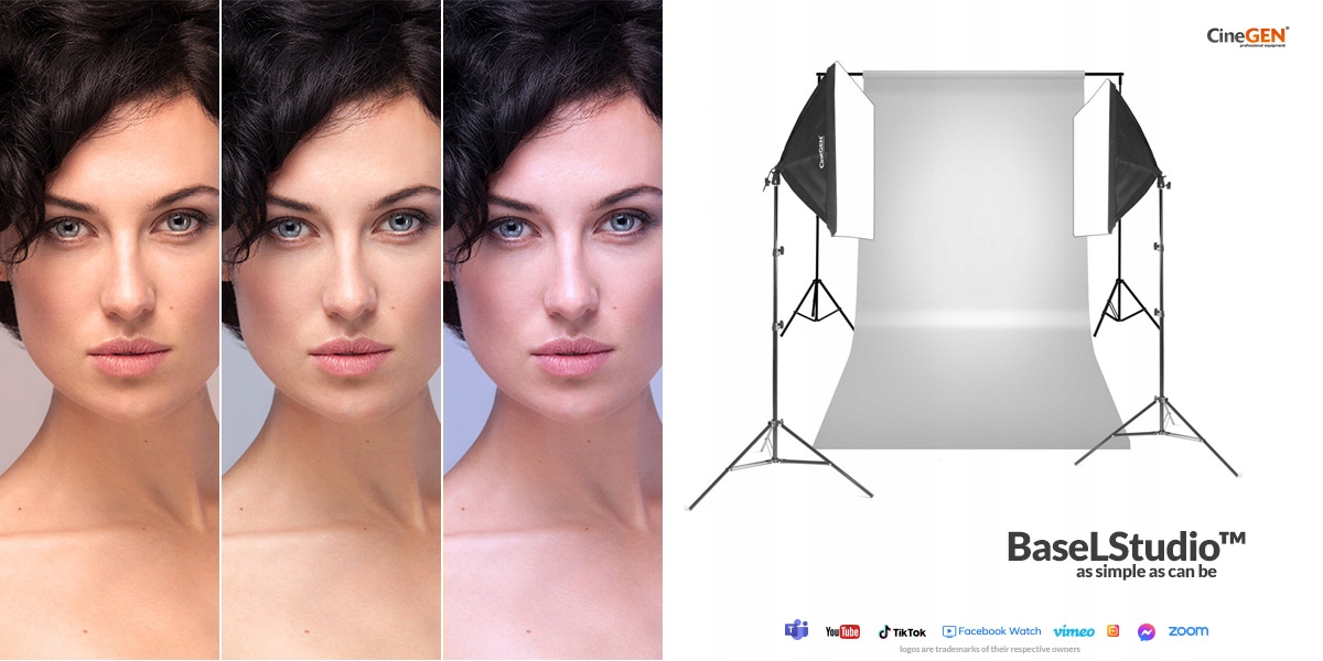 Zestaw do zdjęć i filmów z tłem 2x 50x70 100W LED Kod producenta CGBL-W57581