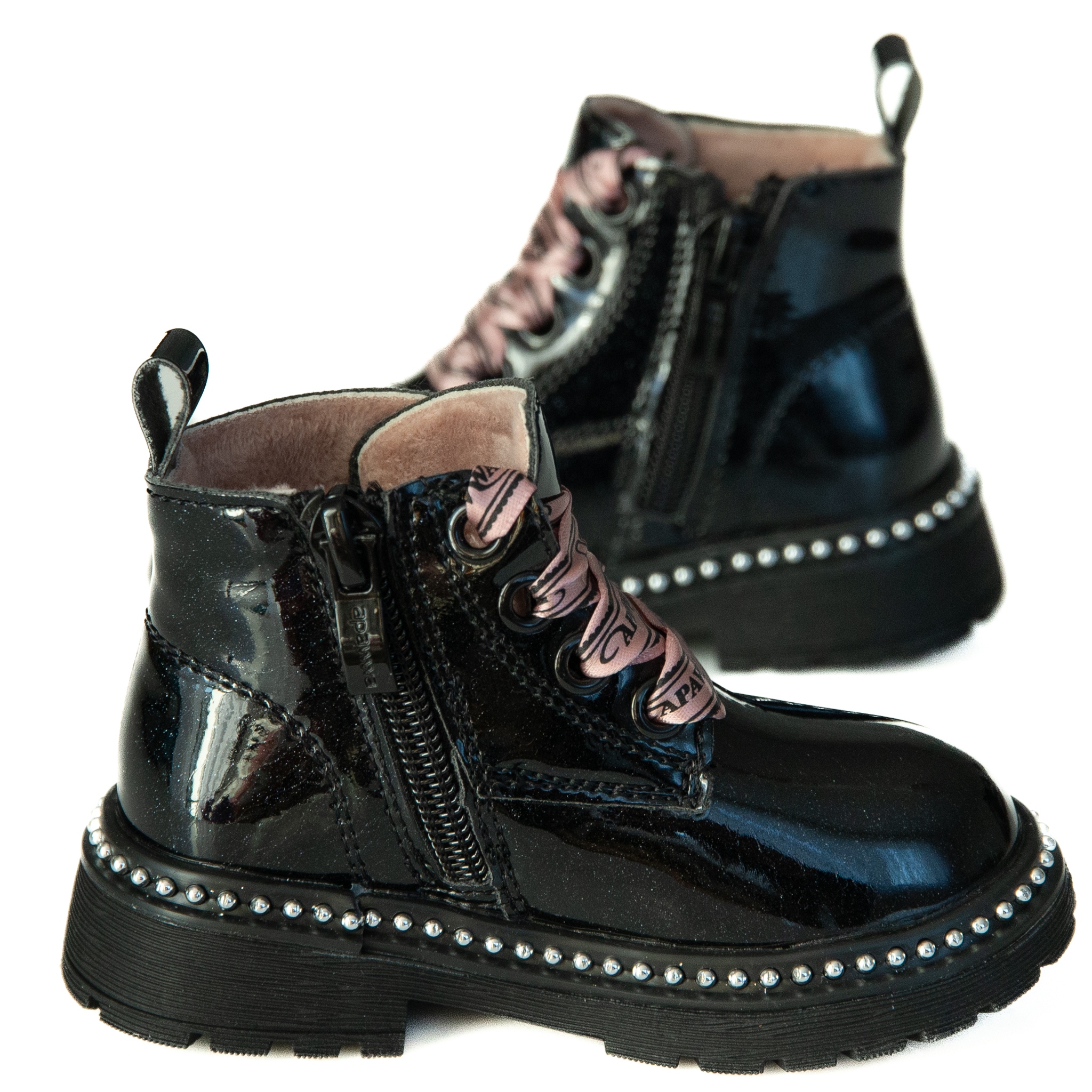 APAWWA BOTKI DZIEWCZĘCE LEKKO OCIEPLANE R 22 Kolor czarny