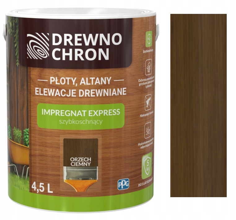 

Drewnochron Impregnat Express 4,5L Orzech Ciemny
