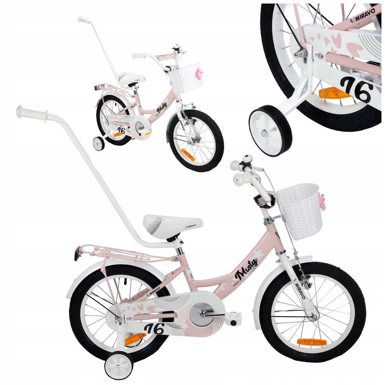 Rowerek Dziecięcy 16 Cali Rower Dla Dziewczynki Koszyk I Prowadnik