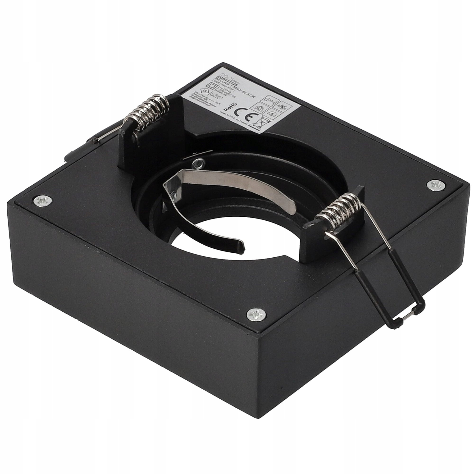 OPRAWA PODTYNKOWA HALOGENOWA MINI LED RUCHOMA KWADR CZARNA EDO +ŻARÓWKA LED Rodzaj gwintu GU10