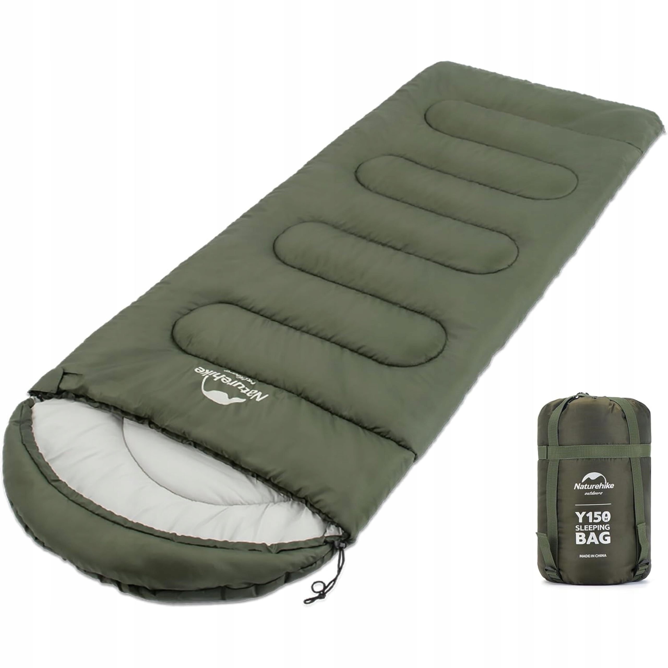 Turistický Spacák Naturehike Y150L NH21MSD08 zelený levý Teplý Lehký