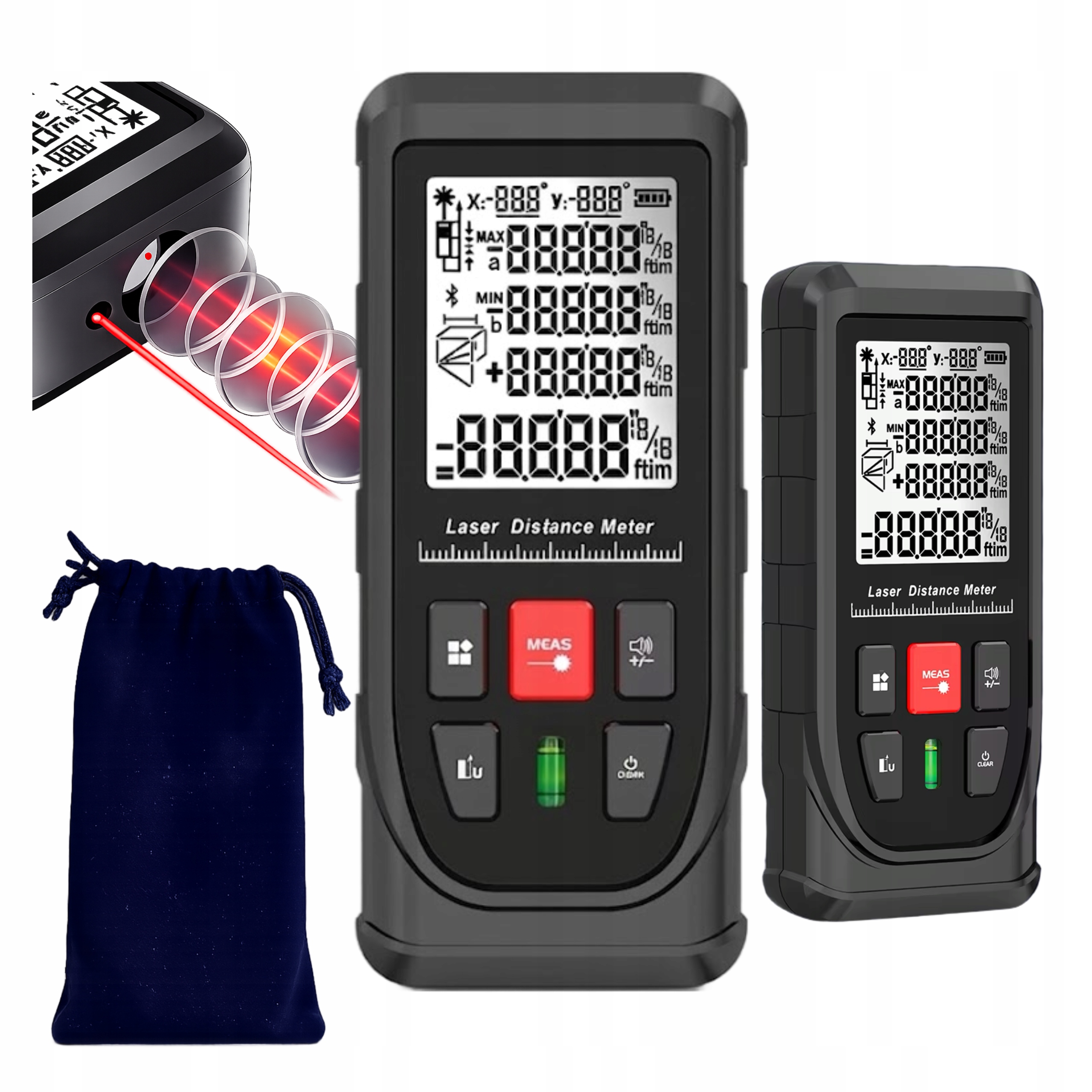 Dalmierz Laserowy 50M Kątomierz Poziomica Cyfrowy Miernik Odległości