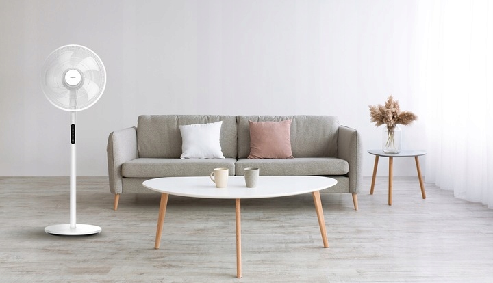 WENTYLATOR STOJĄCY WIATRAK PODŁOGOWY MOCNY CICHY Ravanson 50W 3 prędkości Szerokość całkowita 46 cm
