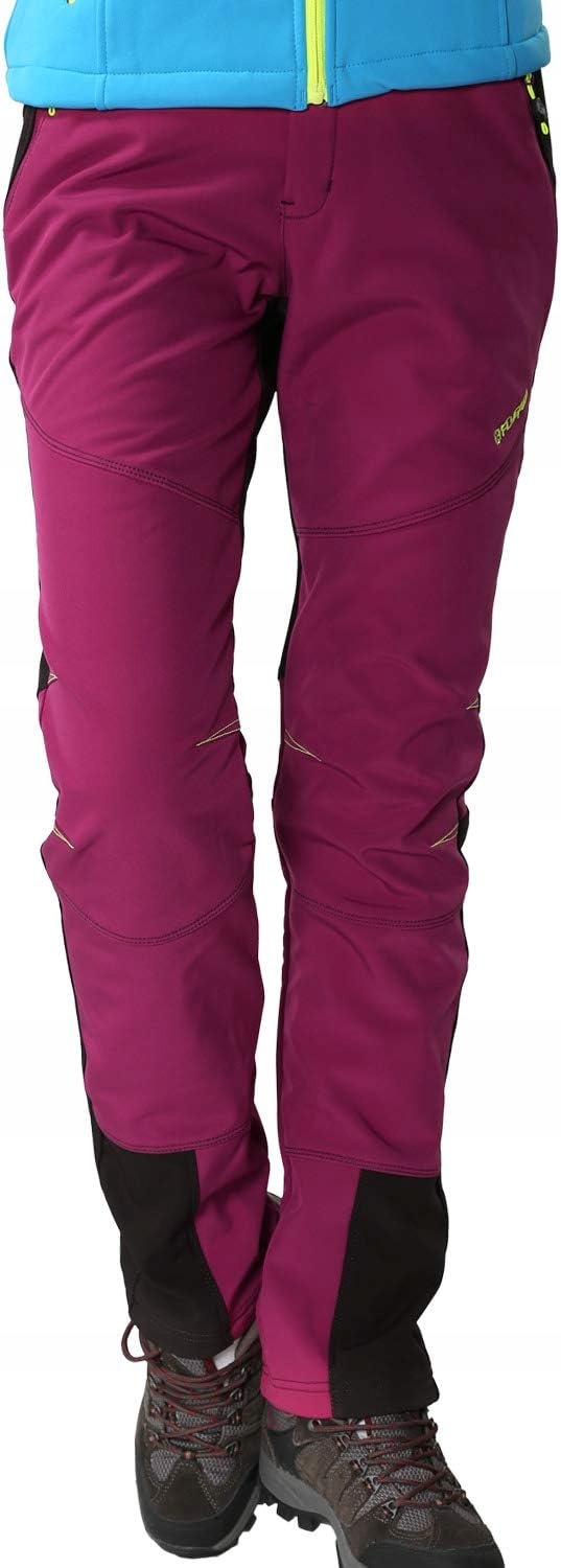 Damskie spodnie softshell ocieplane polar wodoodporne trekkingowe Xxs
