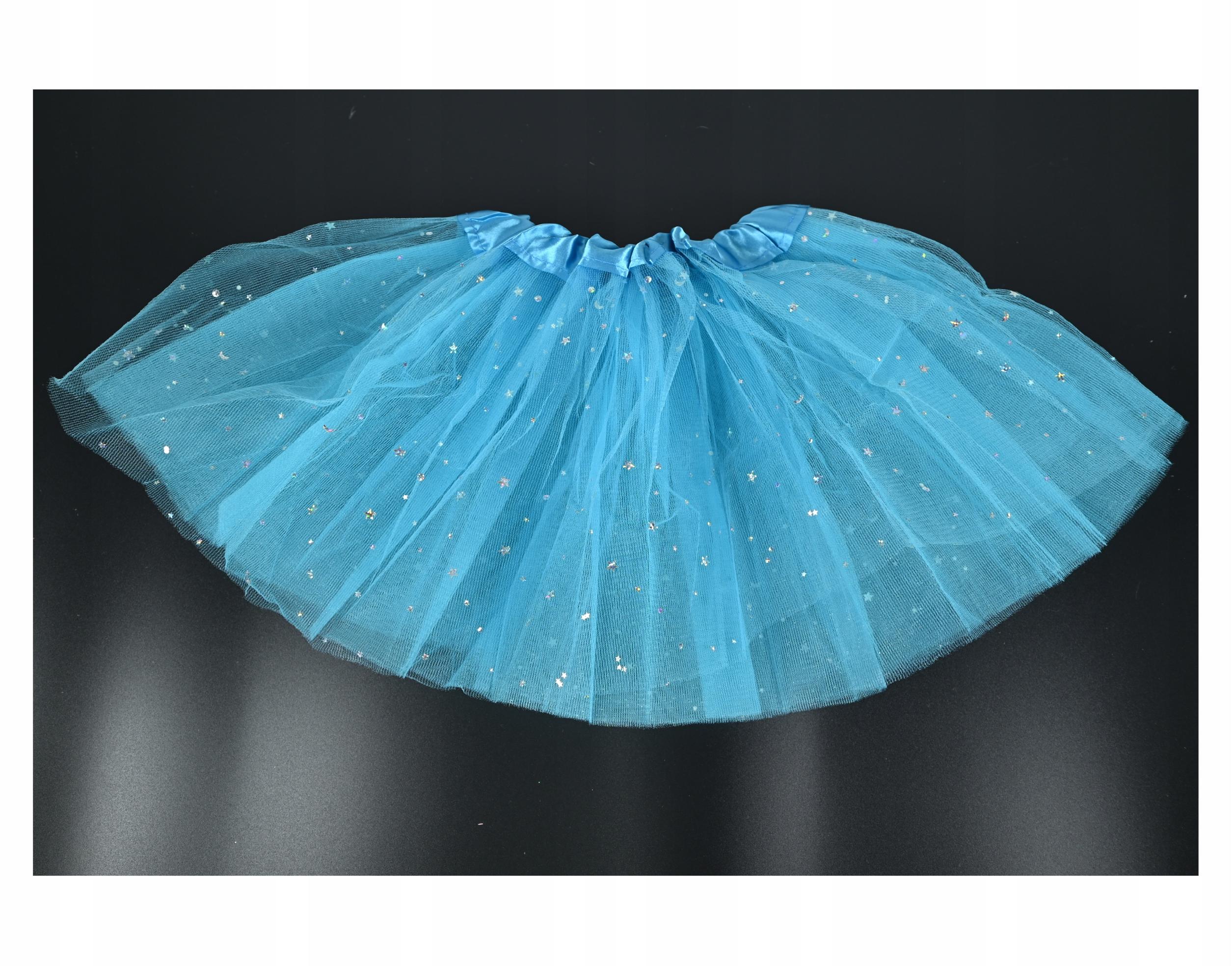 NIEBIESKA SPÓDNICZKA TIULOWA TUTU GWIAZDKI