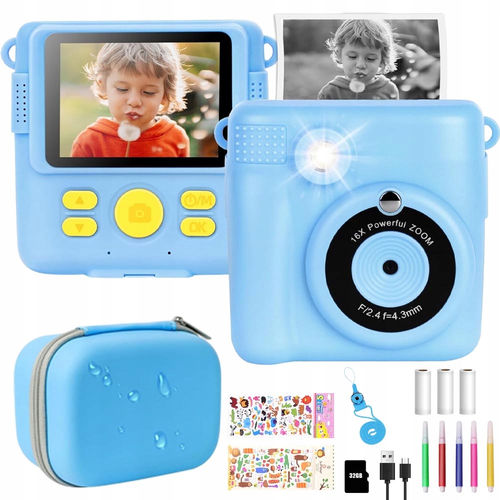 Aparat Natychmiastowy, Aparat Dla Dzieci, Z Papieru Termicznego I Karty Sd