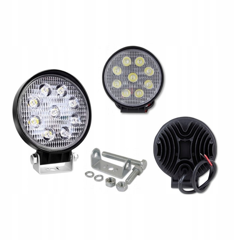 PRACOVNÁ LAMPA HALOGÉN ŠPENDLÍK 9LED FLAT 6000K OKRÚHLA 12V 24V HOMOLOGÁCIA