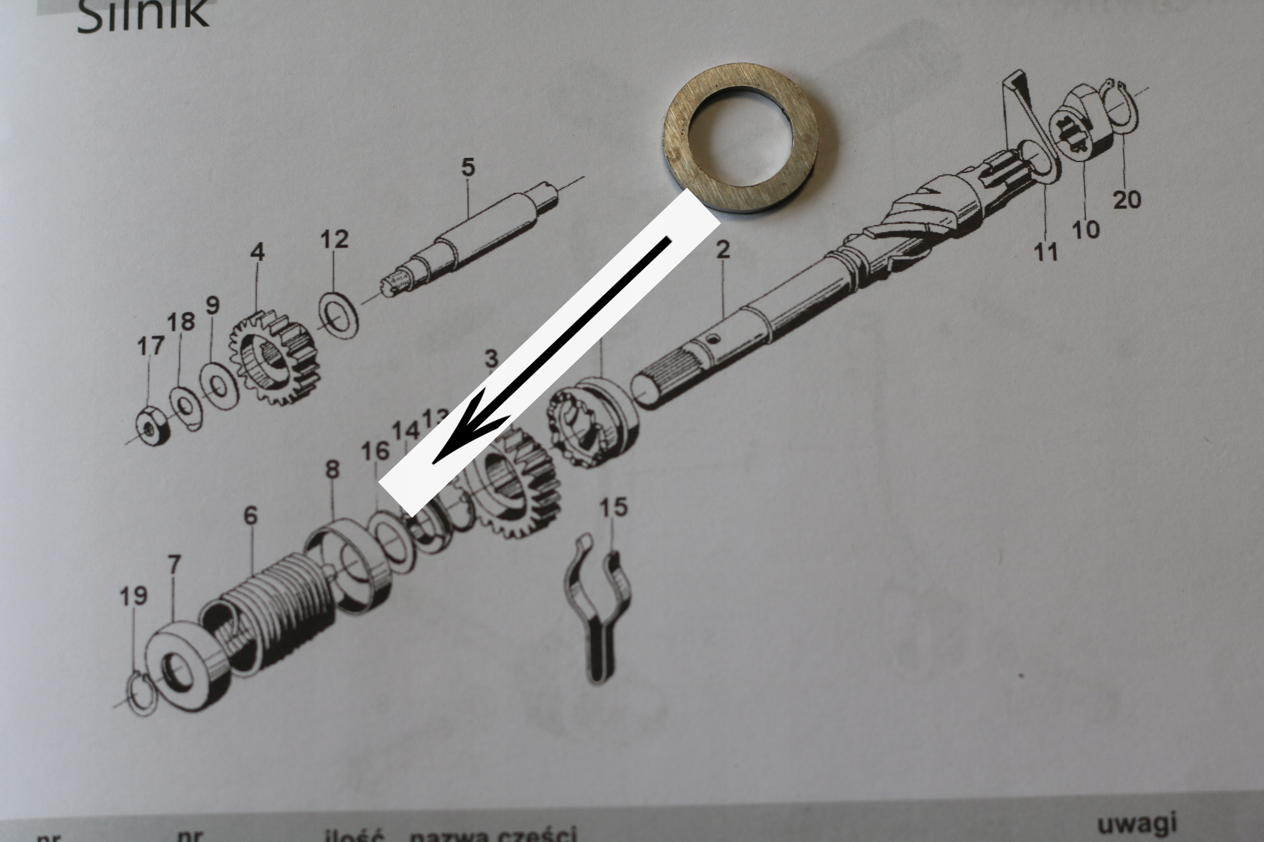 PODKŁADKA KOPNIKA KOPNIAKA WAŁKA MOTORYNKA M2 M3