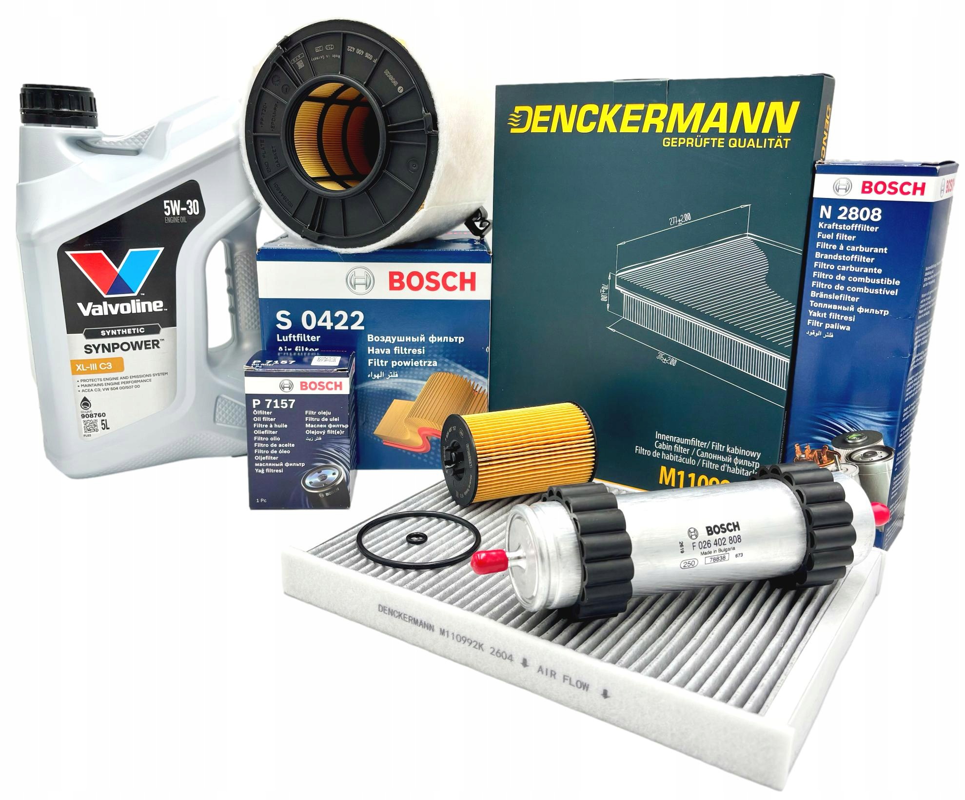 Bosch Sada Filtrů 5 L Olej Valvoline 5W30 A4 B9 A5 F5 Q5 Fy 2.0 Tdi
