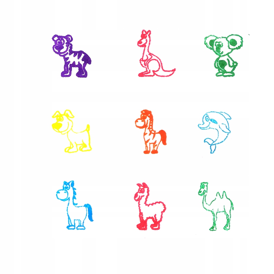 Stempelki ozdobne motywacyjne pieczątki 9 sztuk Wiek dziecka 3 m +